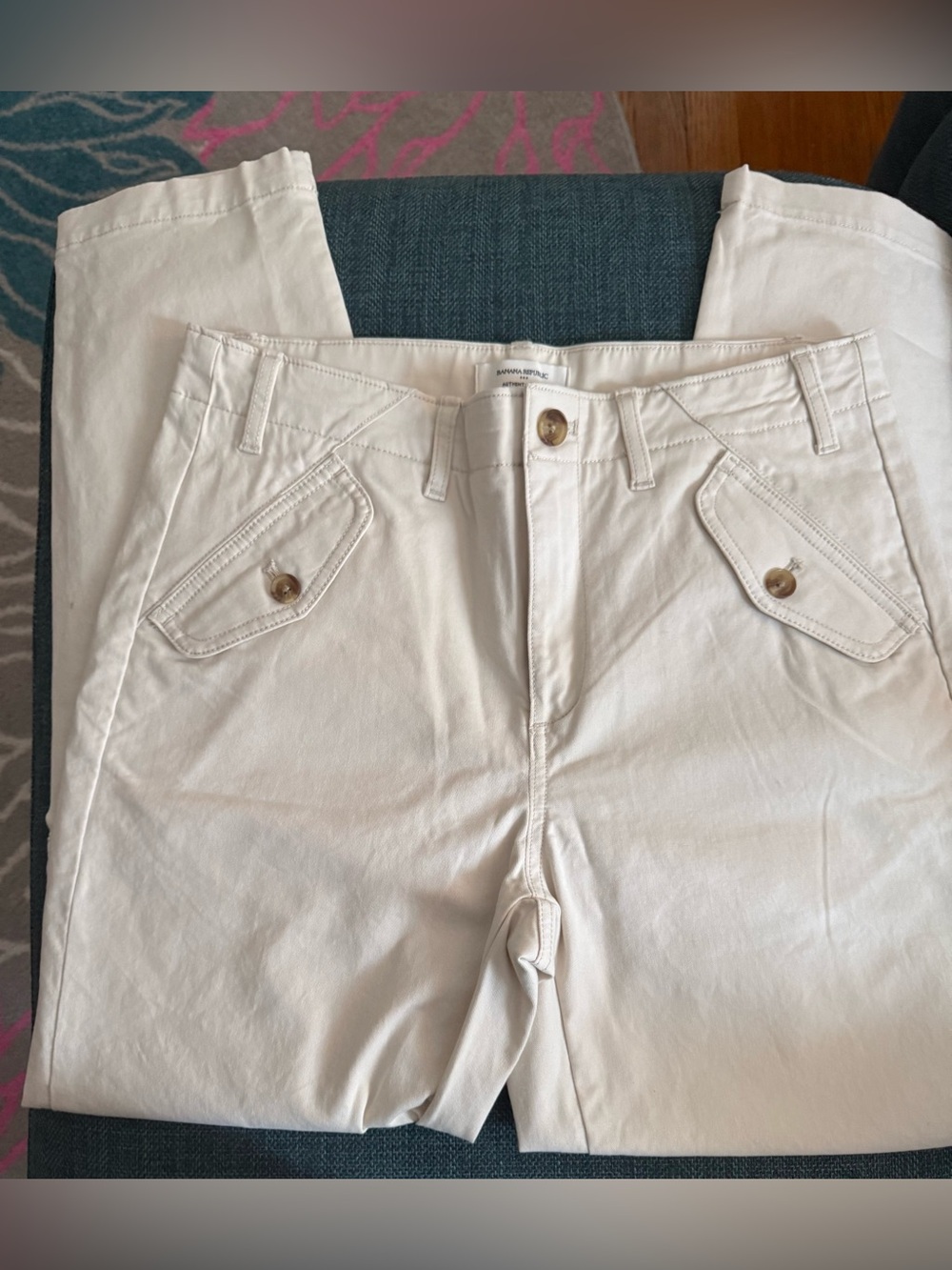 Banana Republic Cream Authentic Chino Pants Sz 4